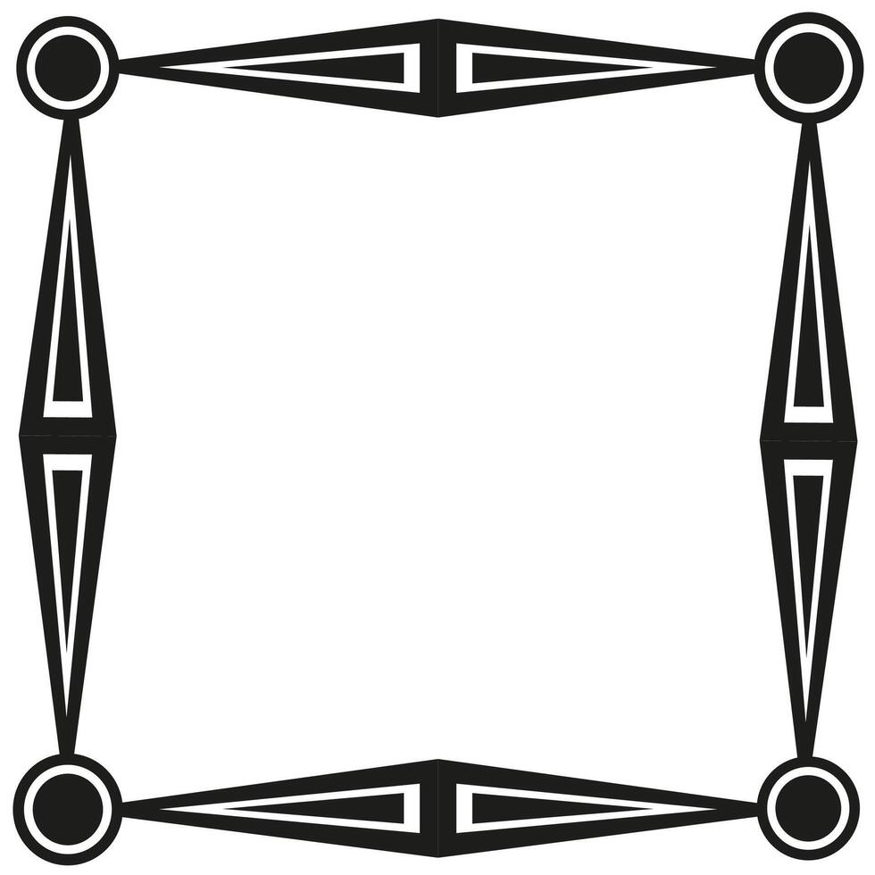 geometrisk vektor ram i svart och vit