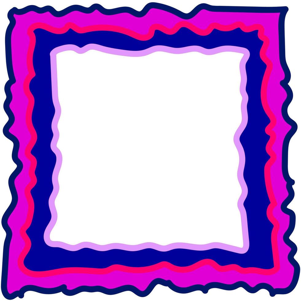 Original abstrakt viereckig Rahmen im Blau und Rosa Farbe auf Weiß Hintergrund vektor