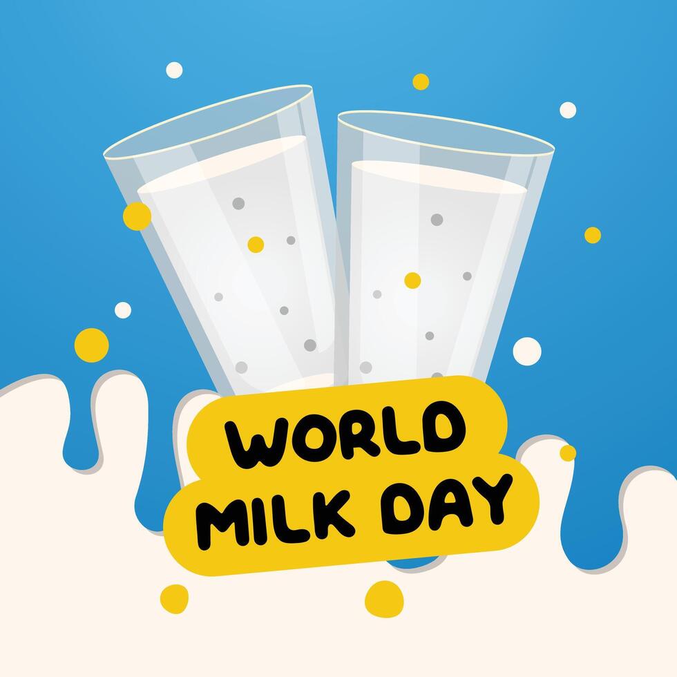 värld mjölk dag design mall Bra för firande användande. mjölk stänk. mjölk vektor design. eps 10.