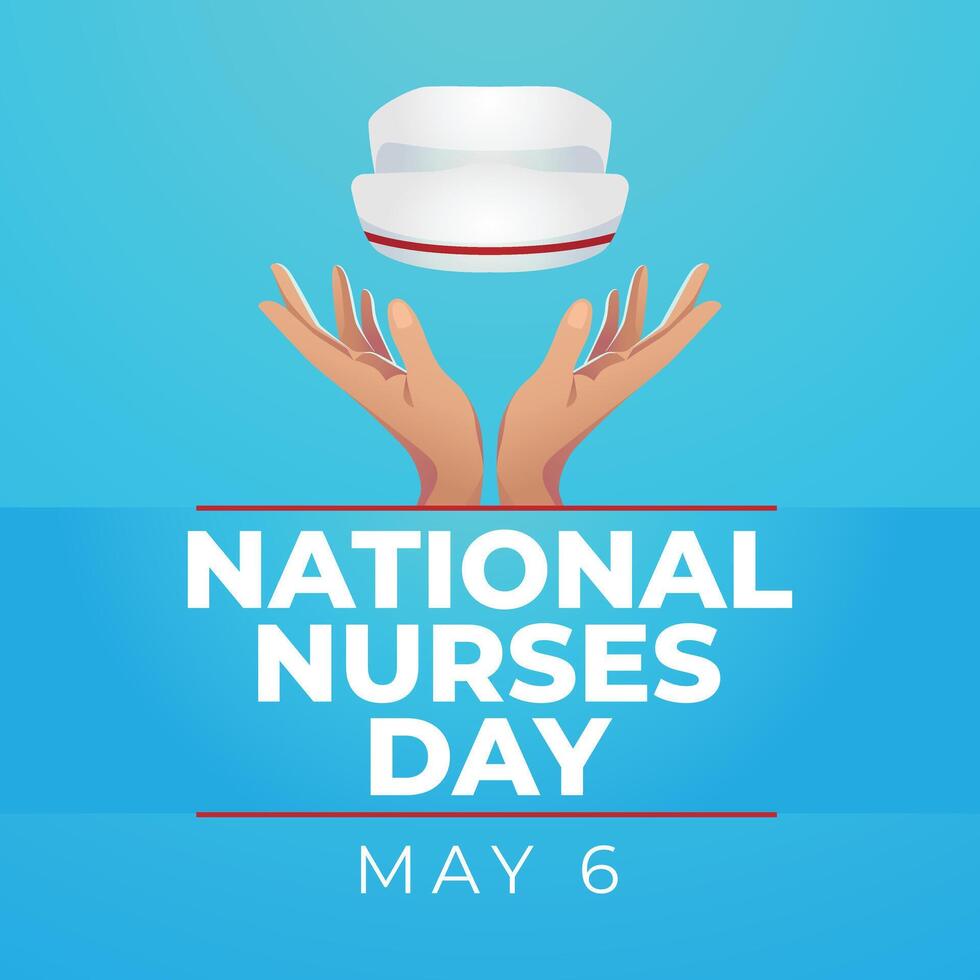 National Krankenschwestern Tag Design Vorlage gut zum Feier Verwendung. Vektor eps 10. eben Design. Krankenschwester Symbol.