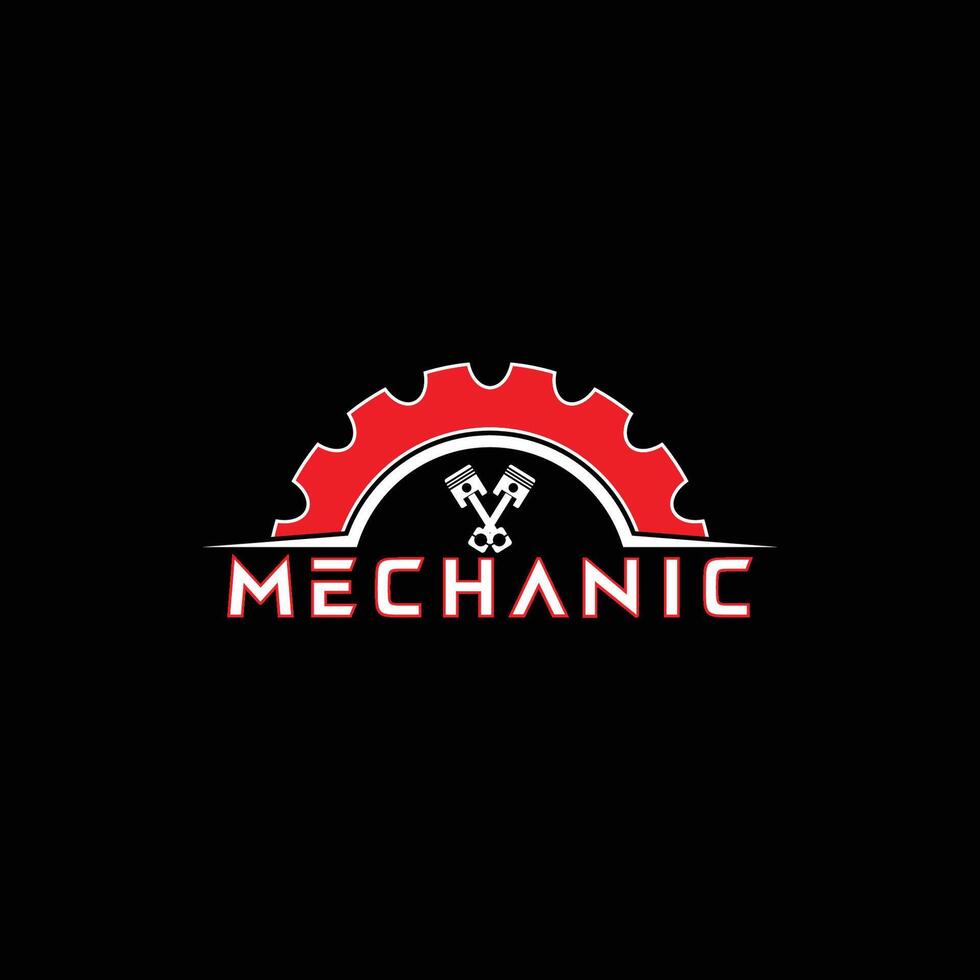 Mechaniker Logo Vektor schwarz Hintergrund