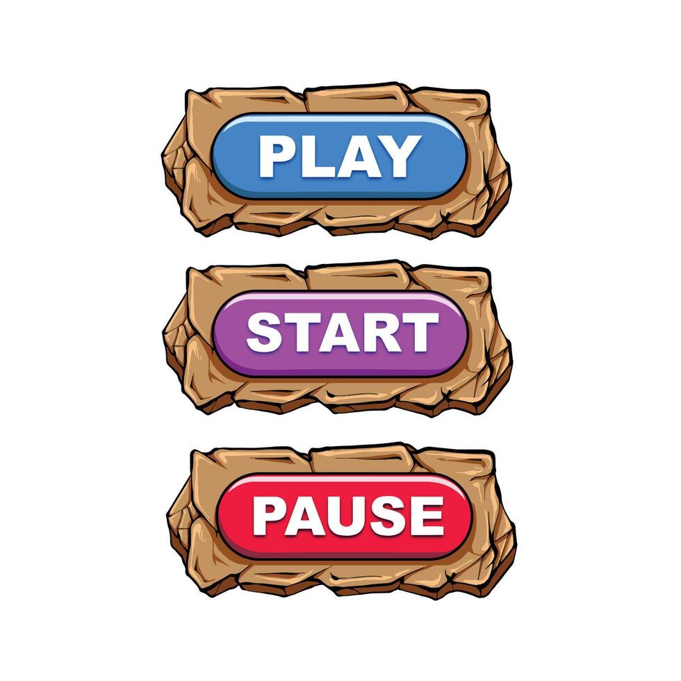 Taste abspielen Start Pause zum Spiel desain vektor