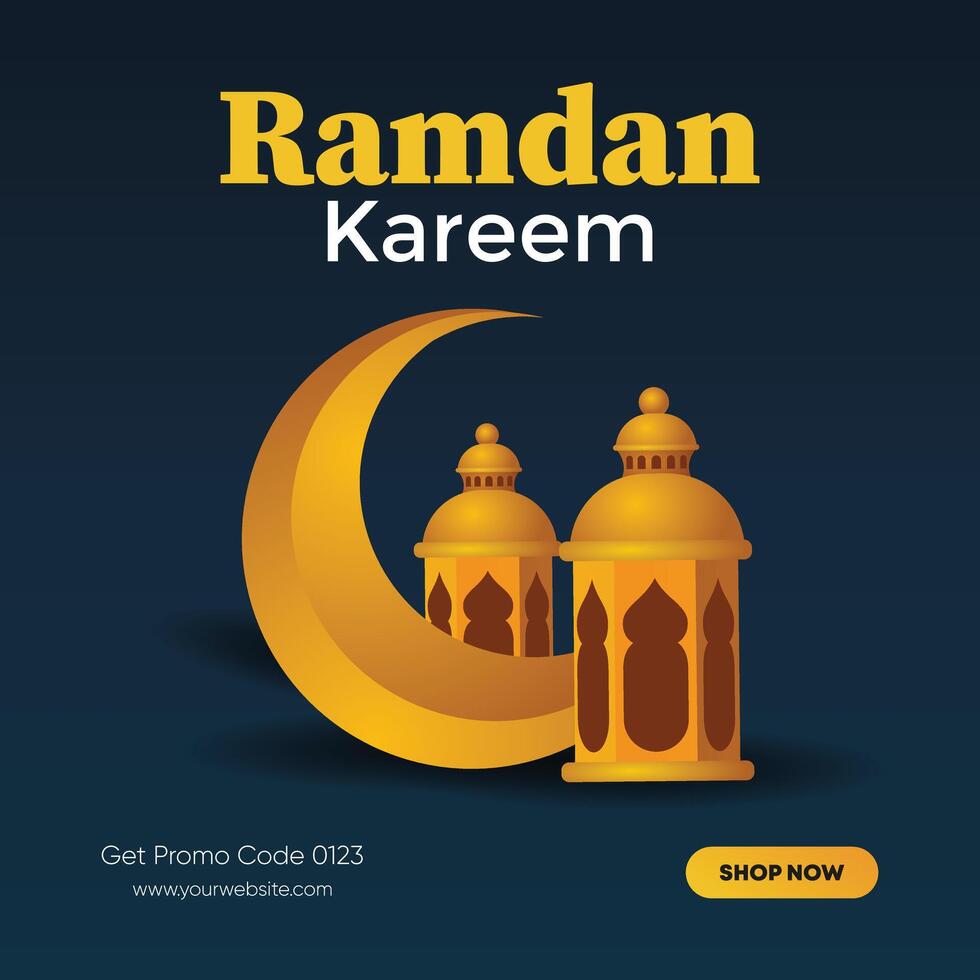 islamisch Gruß Ramadan kareem Design Hintergrund, Vorlage mit schön Laternen und Halbmond vektor