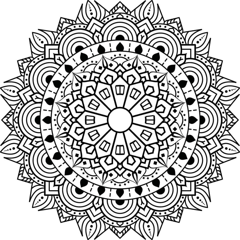 schwarz und Weiß Blumen- Vektor Mandala Design