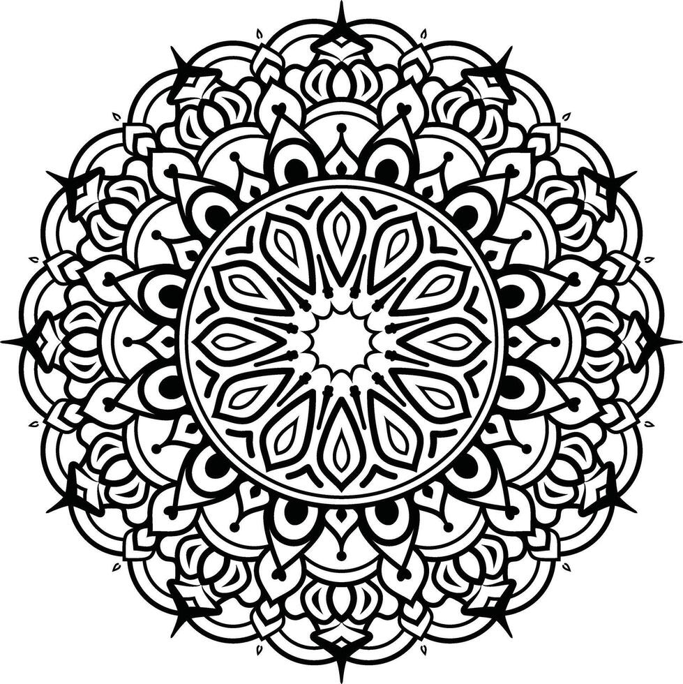 schwarz und Weiß Blumen- Vektor Mandala Design