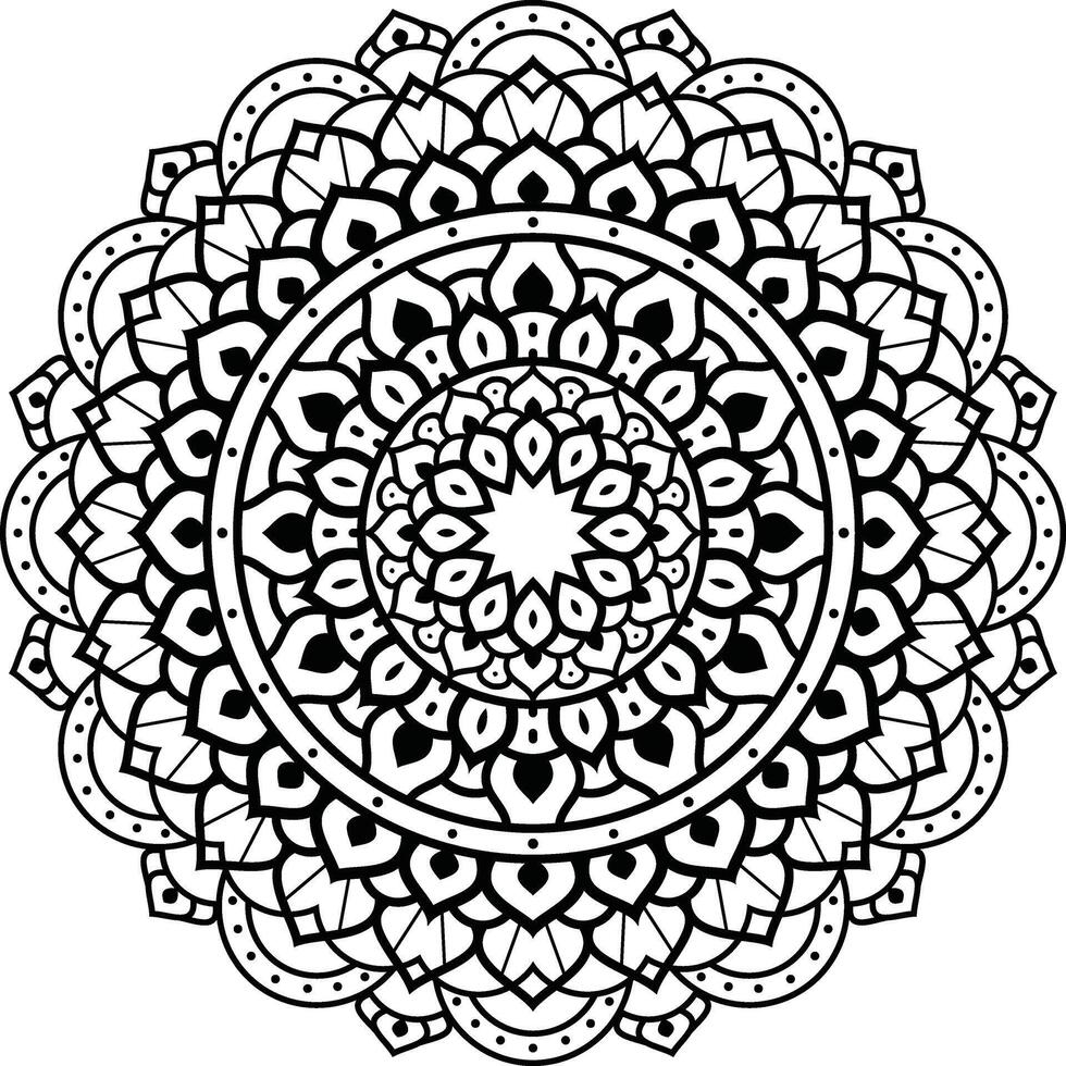 schwarz und Weiß Blumen- Vektor Mandala Design