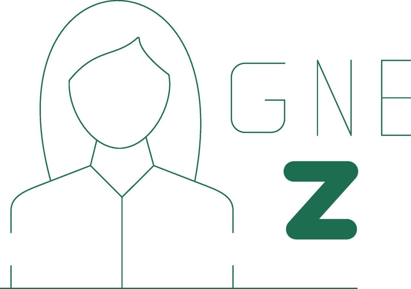 gen z weiblich kreativ Symbol Design vektor