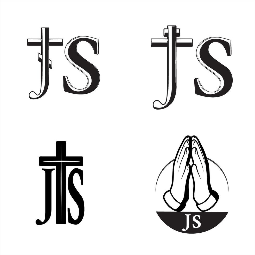 einstellen von modisch Fachmann und minimal Kirche Zeichen Christian und friedlich Vektor Logo Designs