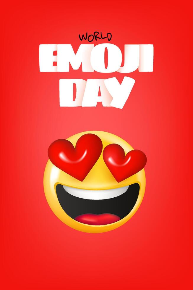värld emoji dag begrepp. Lycklig emoji dag vektor illustration. 17 av juli