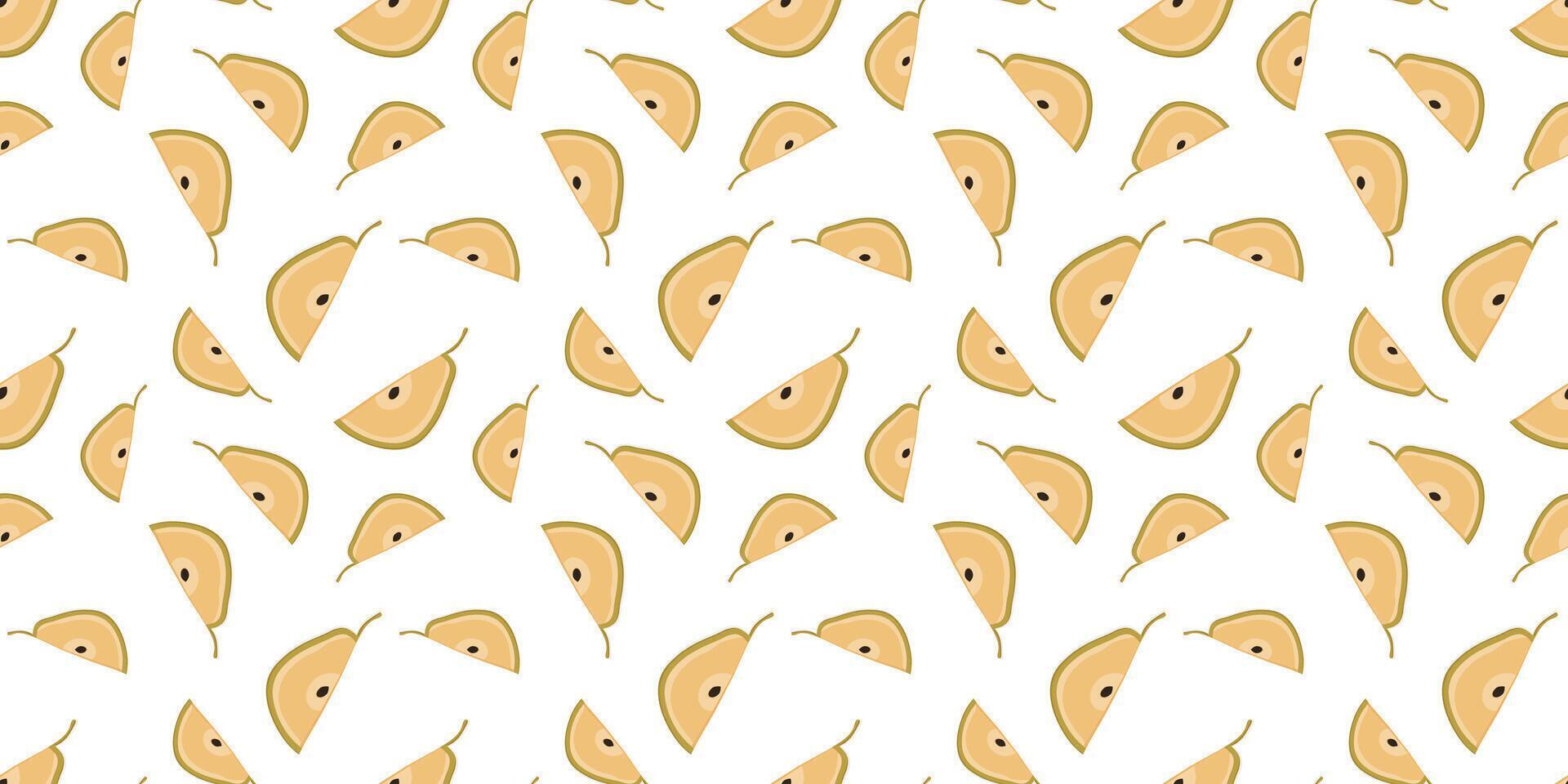 ljuv päron sömlös mönster. organisk friska frukt bakgrund. vektor illustration