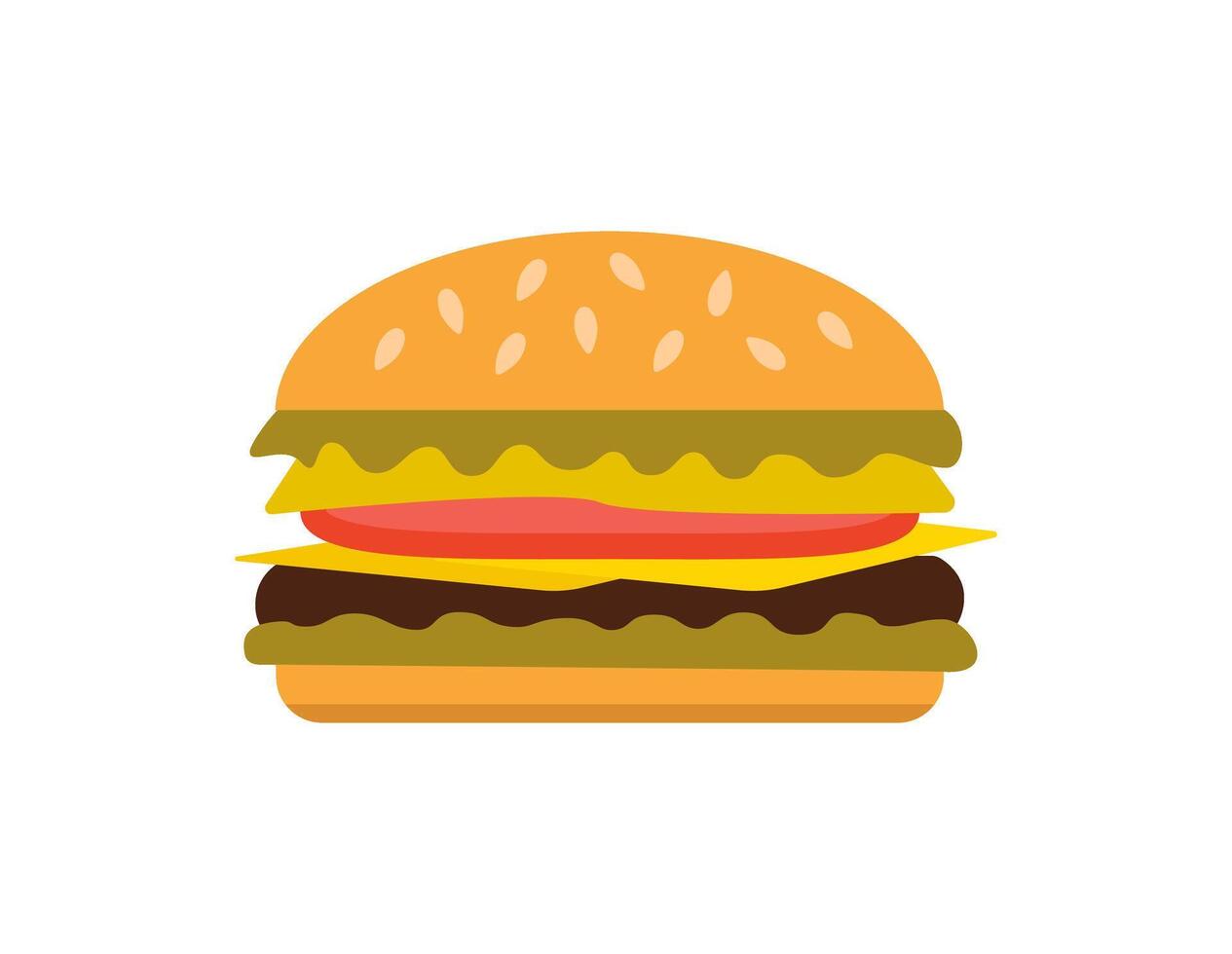 Hamburger, Cheeseburger. schnell Essen, Snack. Hand gezeichnet Mahlzeit. Symbol, Gekritzel. eben Vektor. vektor