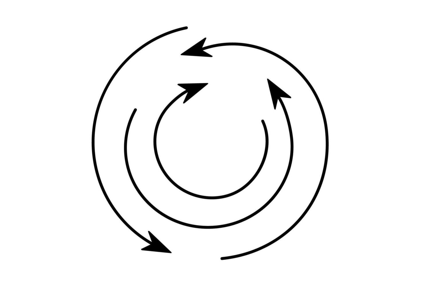 pil linje ikon. refresh pil rotation symbol. luft strömma tecken för infographic baner och hemsida. vektor