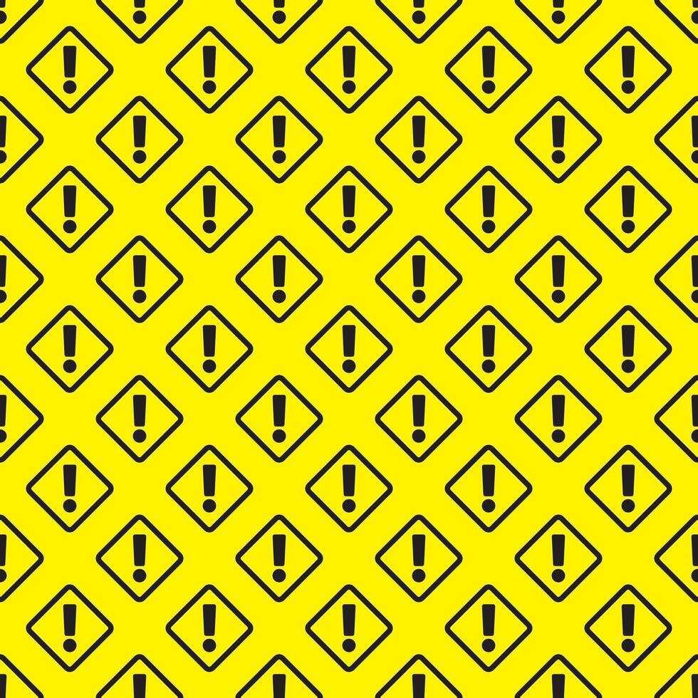en sömlös mönster med ett utrop märke. ändlös mönster på gul bakgrund. vektor