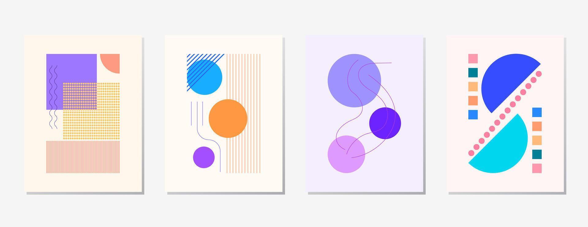 einfach dekorativ Illustration abstrakt minimalistisch geometrisch sehen Design. Linie Kunst Zeichnung Pastell- Farbe gut zum Hintergrund, Abdeckung, Poster, drucken vektor