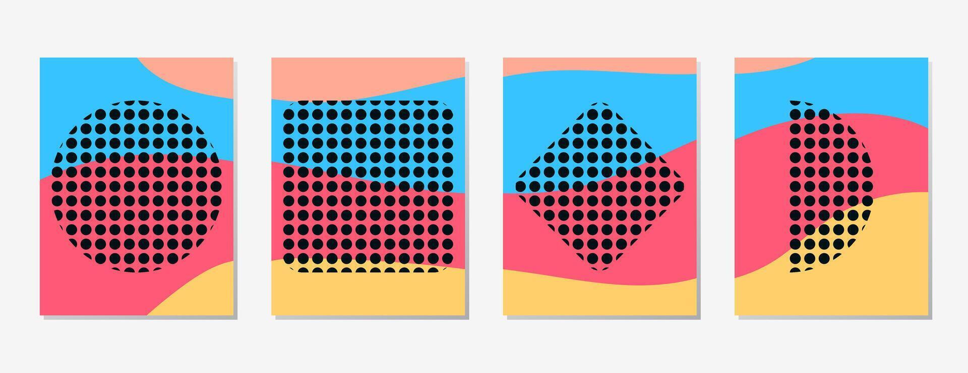 uppsättning bakgrund enkel dekorativ illustration abstrakt minimalistisk geometrisk form design. linje konst teckning pastell Färg Bra för tapet, omslag, affisch, printod för tapet, omslag, affisch, skriva ut vektor