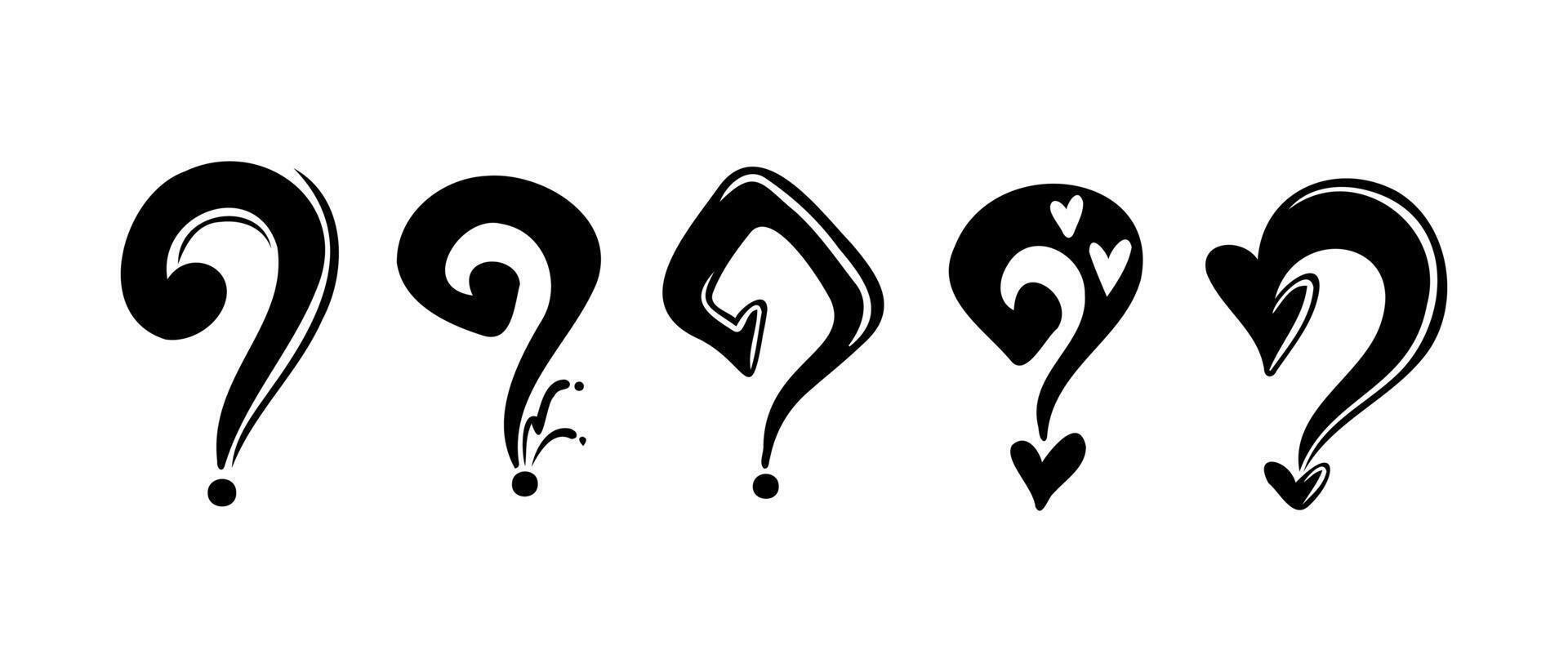 doodle fragezeichen, zeichen und symbol für design-, präsentations- oder website-elemente. vektor