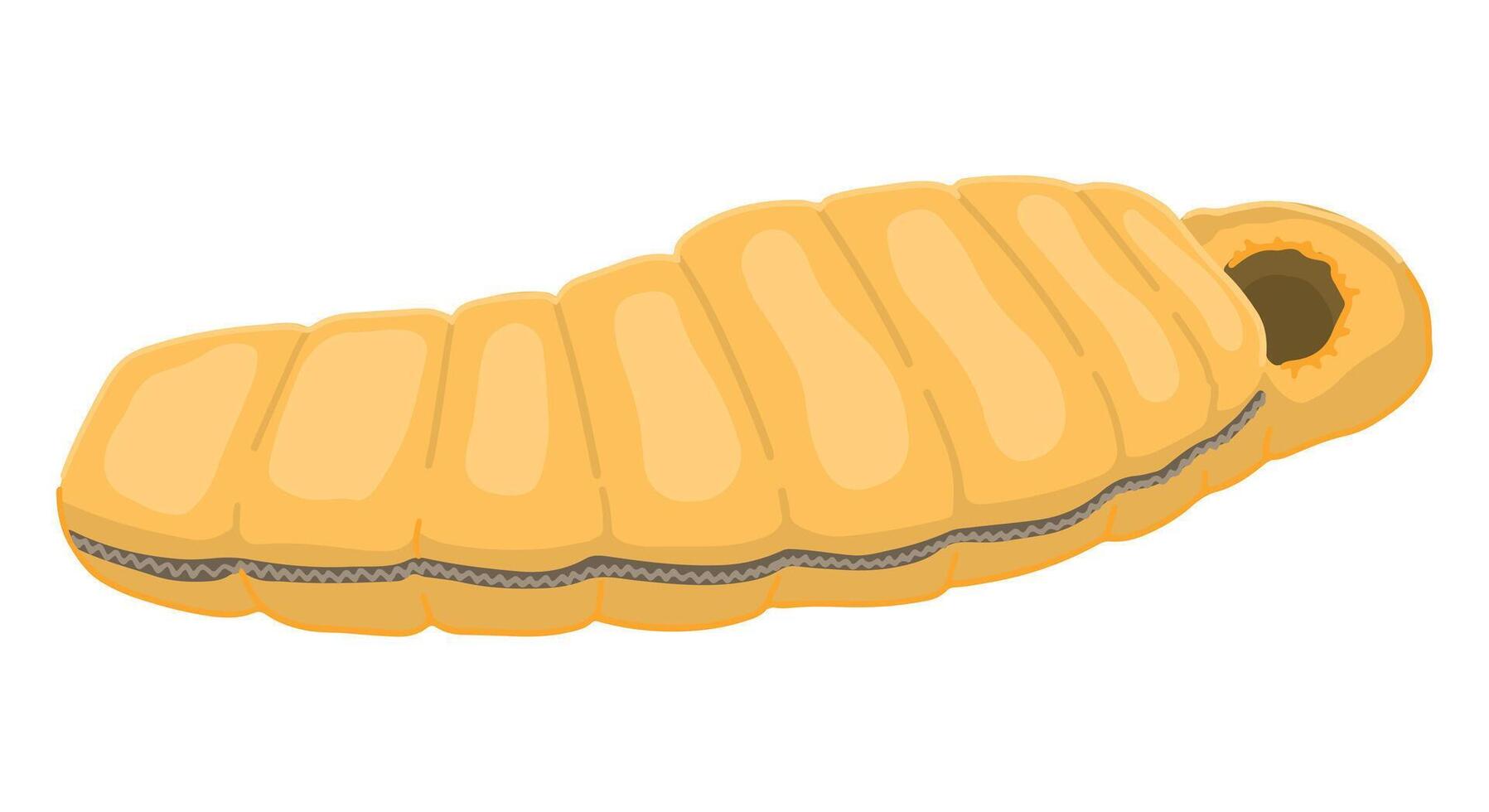 camping sovande väska klotter. ClipArt av vandring Utrustning, resa attribut. tecknad serie vektor illustration isolerat på vit.