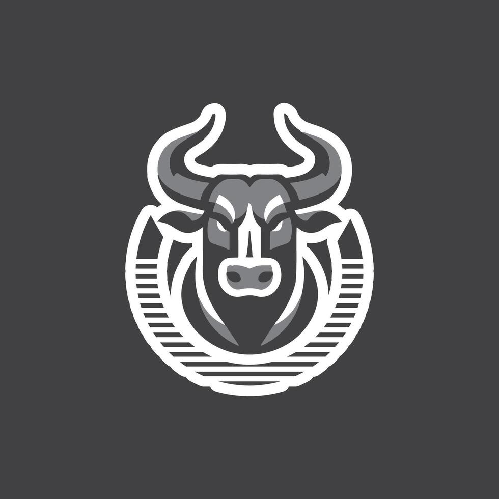 Stier Kopf Logo Monokrom Design vektor