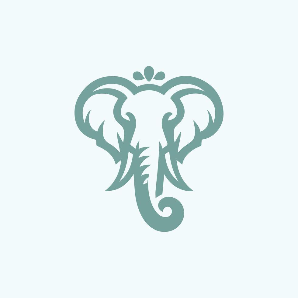 elefant enkel logotyp svartvit vektor