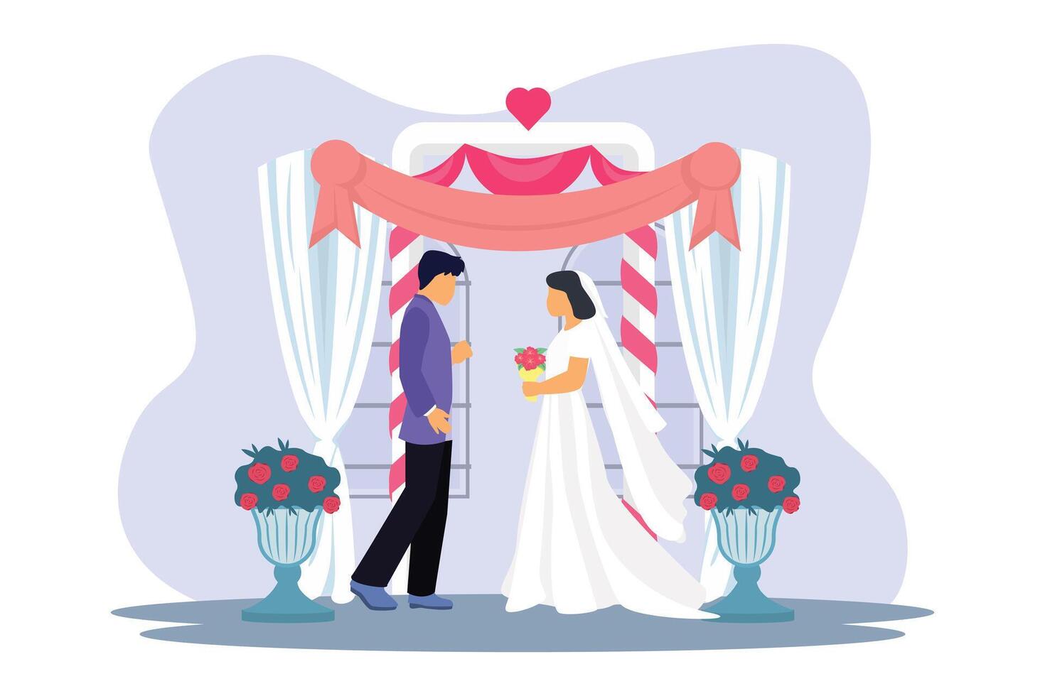 Hochzeit Paar eben Illustration Design vektor