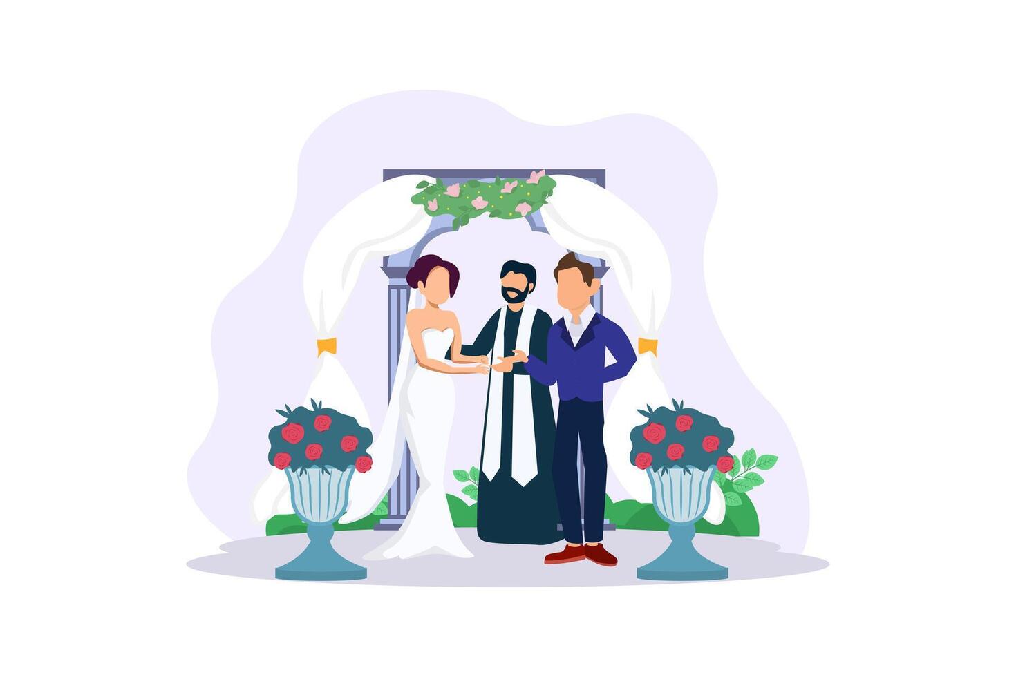 Hochzeit Paar eben Illustration Design vektor