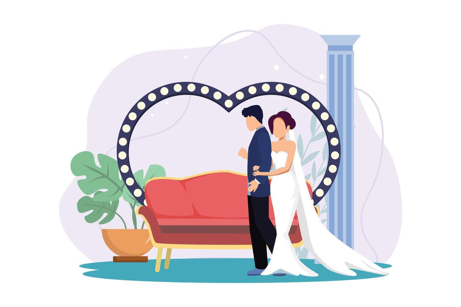 Hochzeit Paar eben Illustration Design vektor