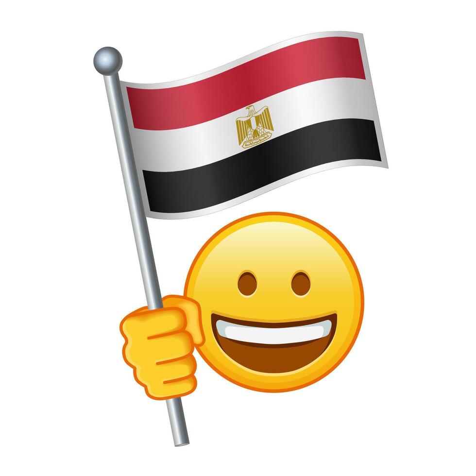 Emoji mit Ägypten Flagge groß Größe von Gelb Emoji Lächeln vektor