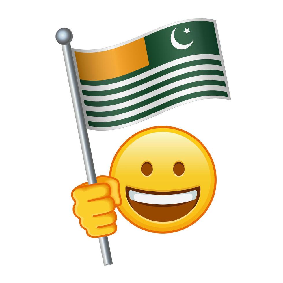 Emoji mit azad jammu und Kaschmir Flagge groß Größe von Gelb Emoji Lächeln vektor