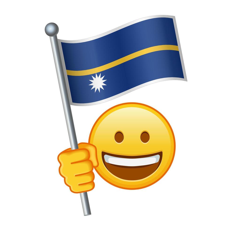 emoji med nauru flagga stor storlek av gul emoji leende vektor