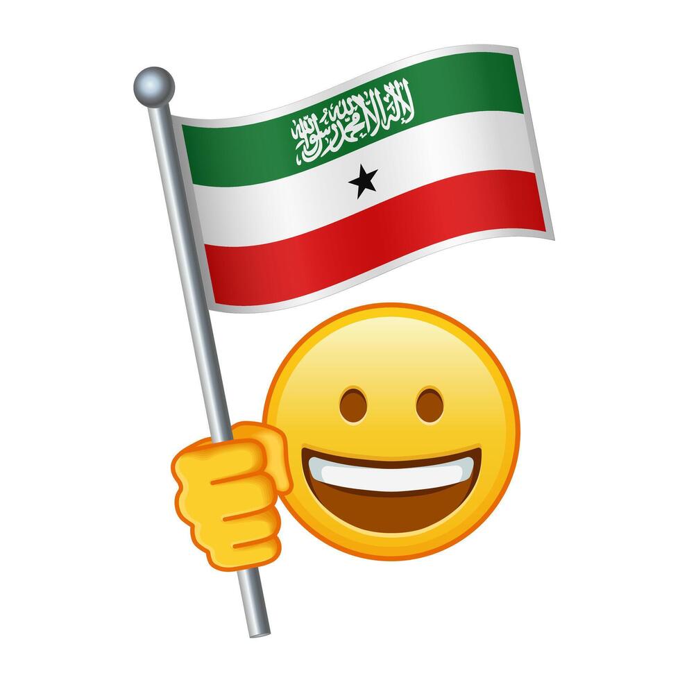 emoji med somaliland flagga stor storlek av gul emoji leende vektor