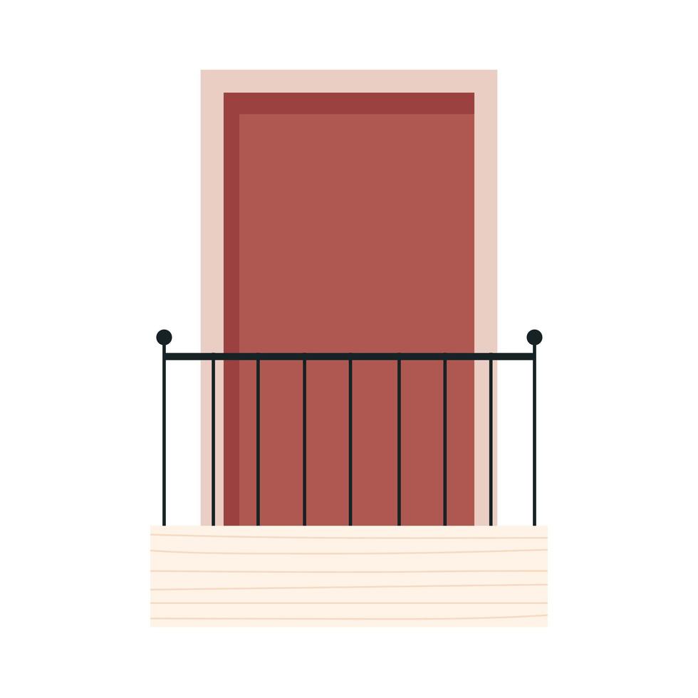 balkong exteriör med staket vektor