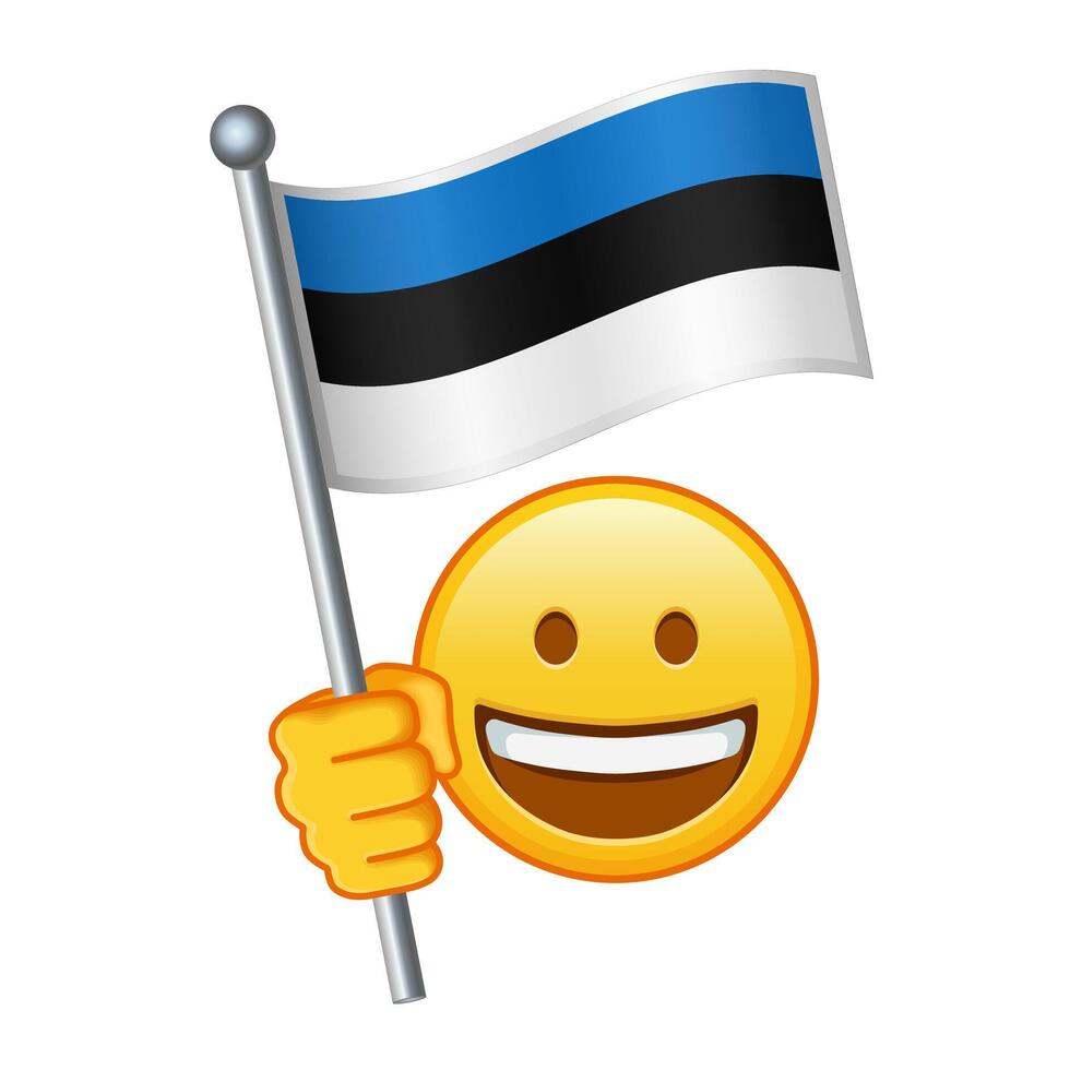 emoji med estland flagga stor storlek av gul emoji leende vektor