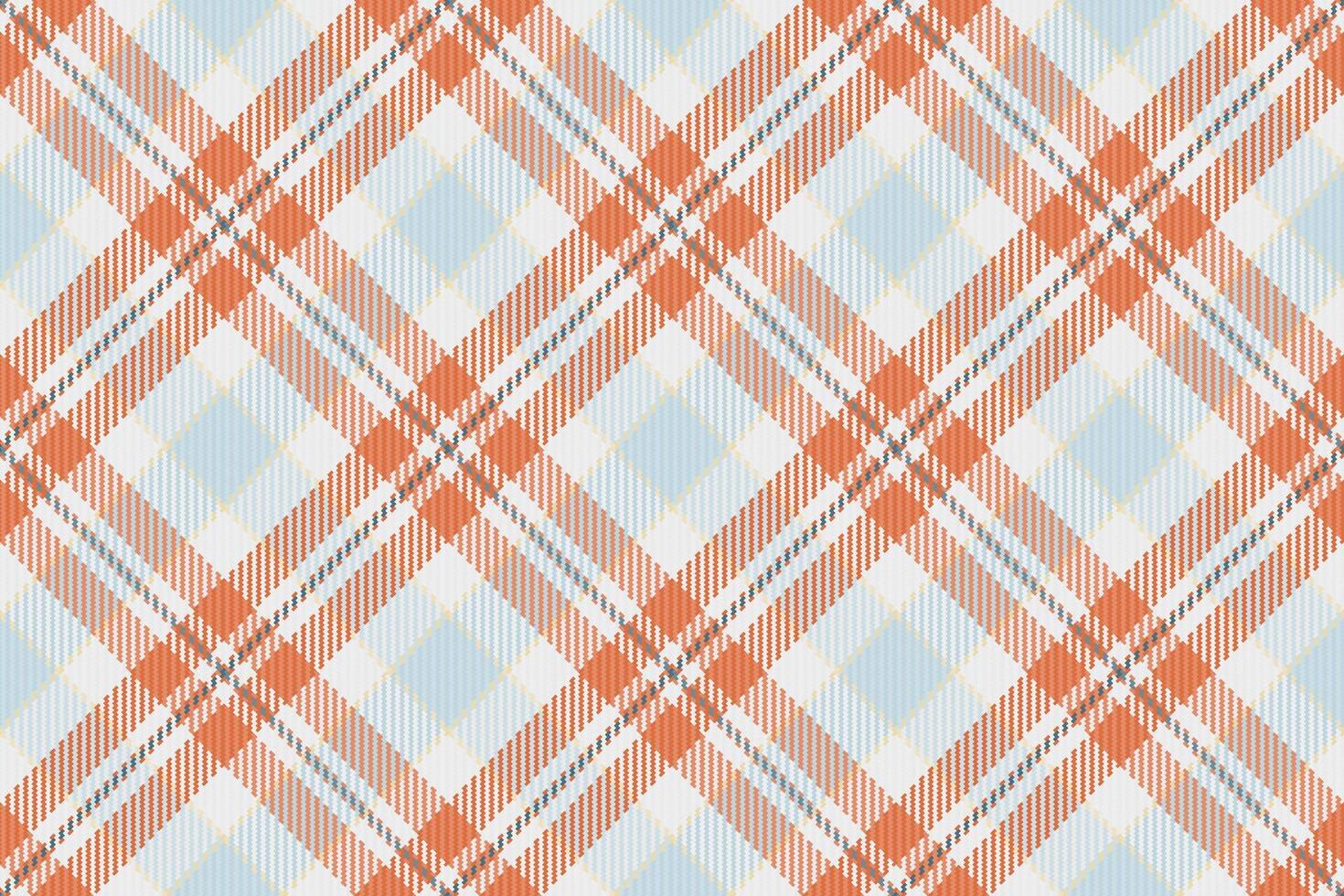 eps nahtlos Muster Hintergrund, keltisch prüfen Stoff Plaid. Zier Textil- Tartan Textur Vektor im Weiß und Orange Farben.