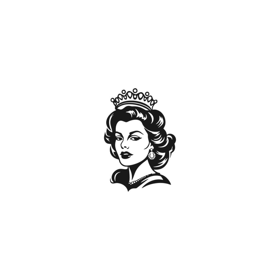 ai genererad drottning logotyp för kvinnor med kreativ krona begrepp vektor