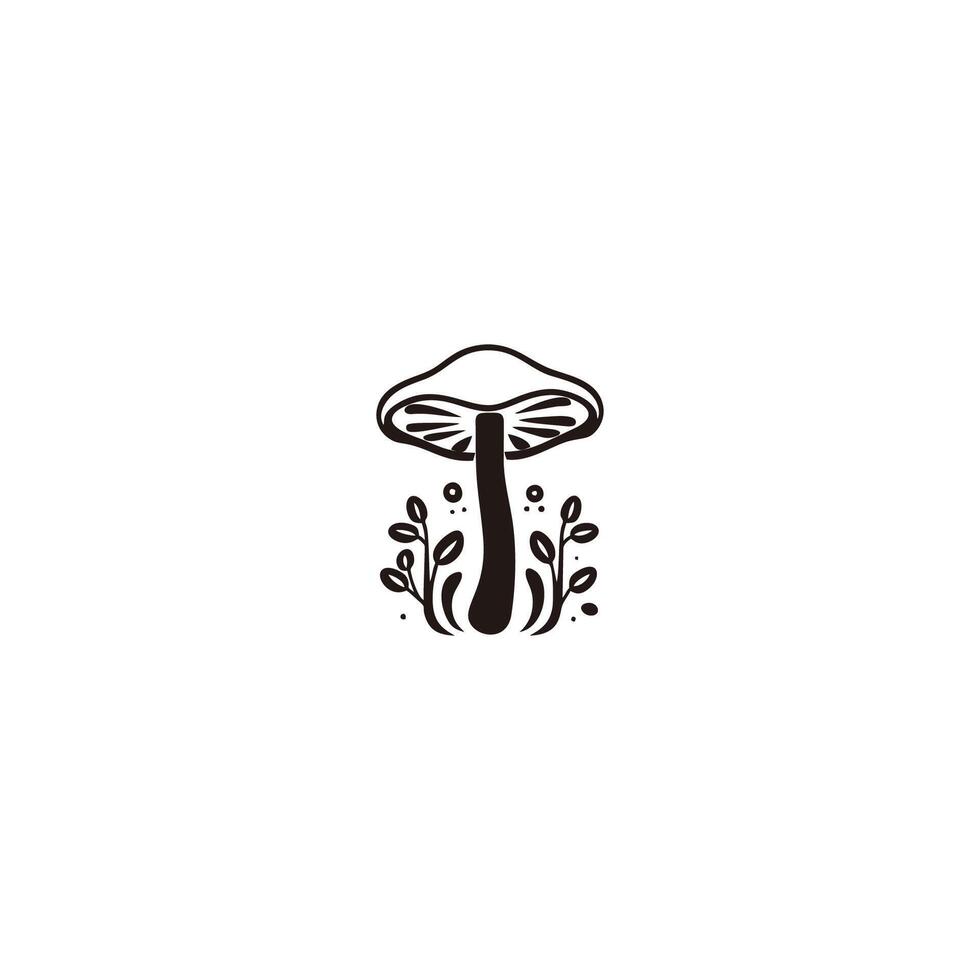 ai generiert Pilz Vektor Symbol.einfach modern isoliert Bauernhof schwarz organisch Essen Konzept.