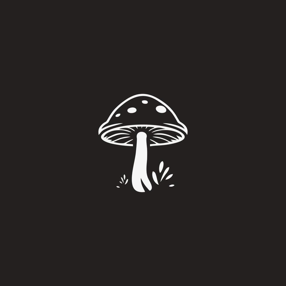 ai generiert Pilz Vektor Symbol.einfach modern isoliert Bauernhof schwarz organisch Essen Konzept.