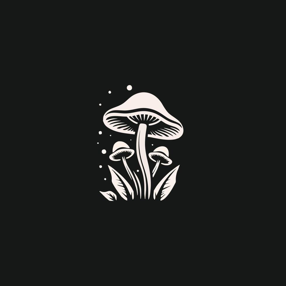 ai generiert Pilz Vektor Symbol.einfach modern isoliert Bauernhof schwarz organisch Essen Konzept.