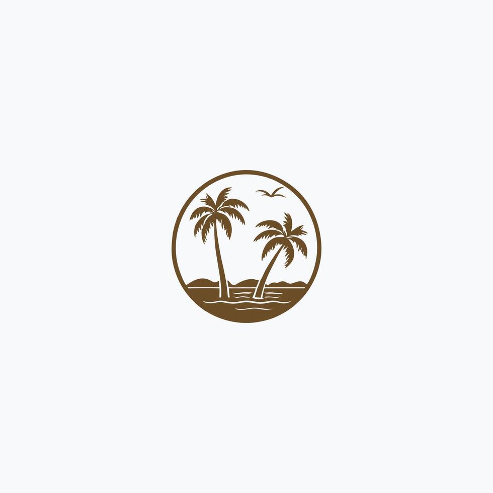 ai generiert Palme Baum Hipster Jahrgang Logo Vektor Symbol Illustration