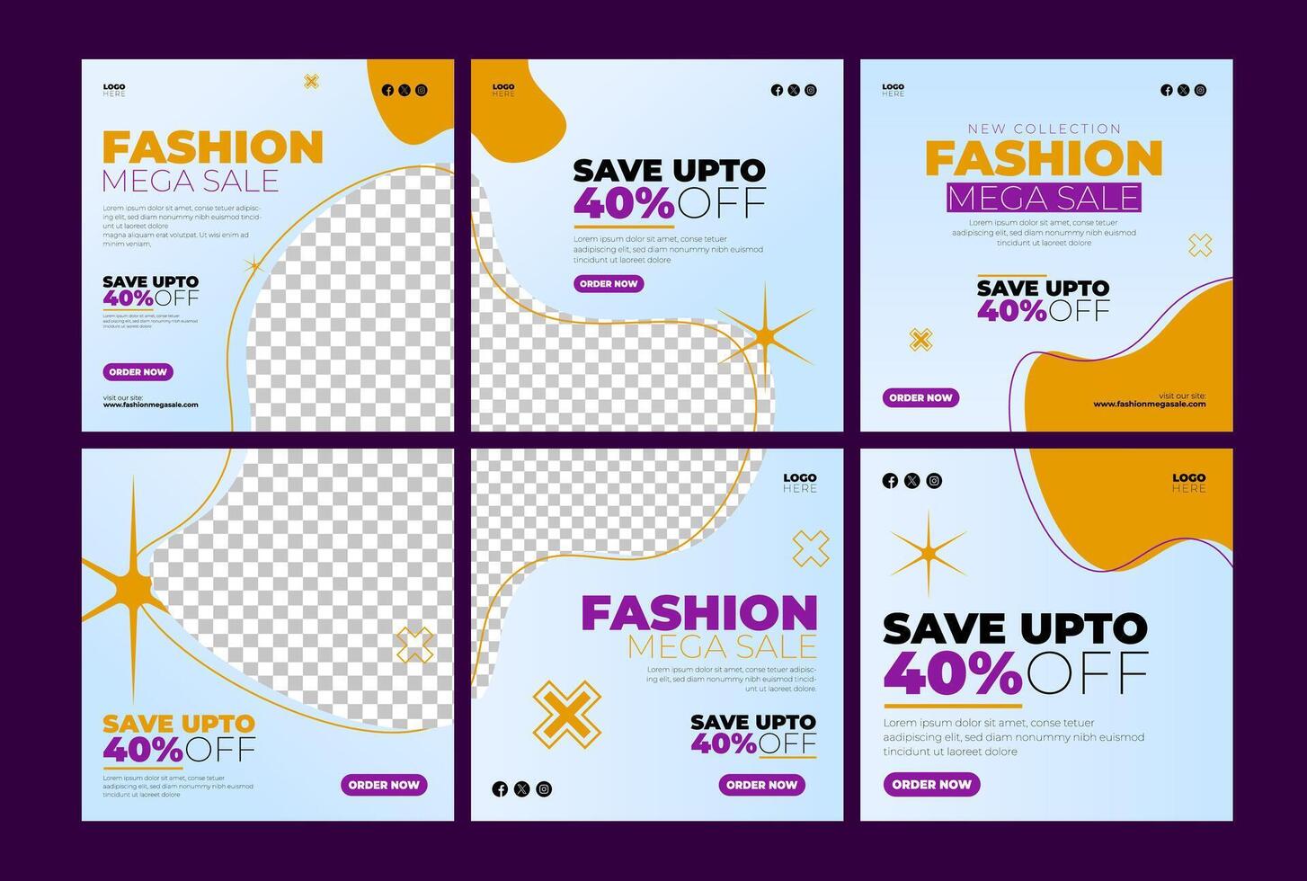 vier Mode Verkauf Banner mit anders Farben und Designs vektor