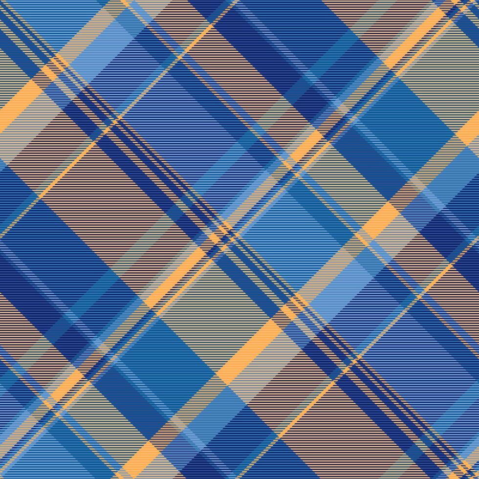 kort sömlös textur textil, utsmyckad pläd kolla upp mönster. täcka vektor bakgrund tartan tyg i blå och cyan färger.