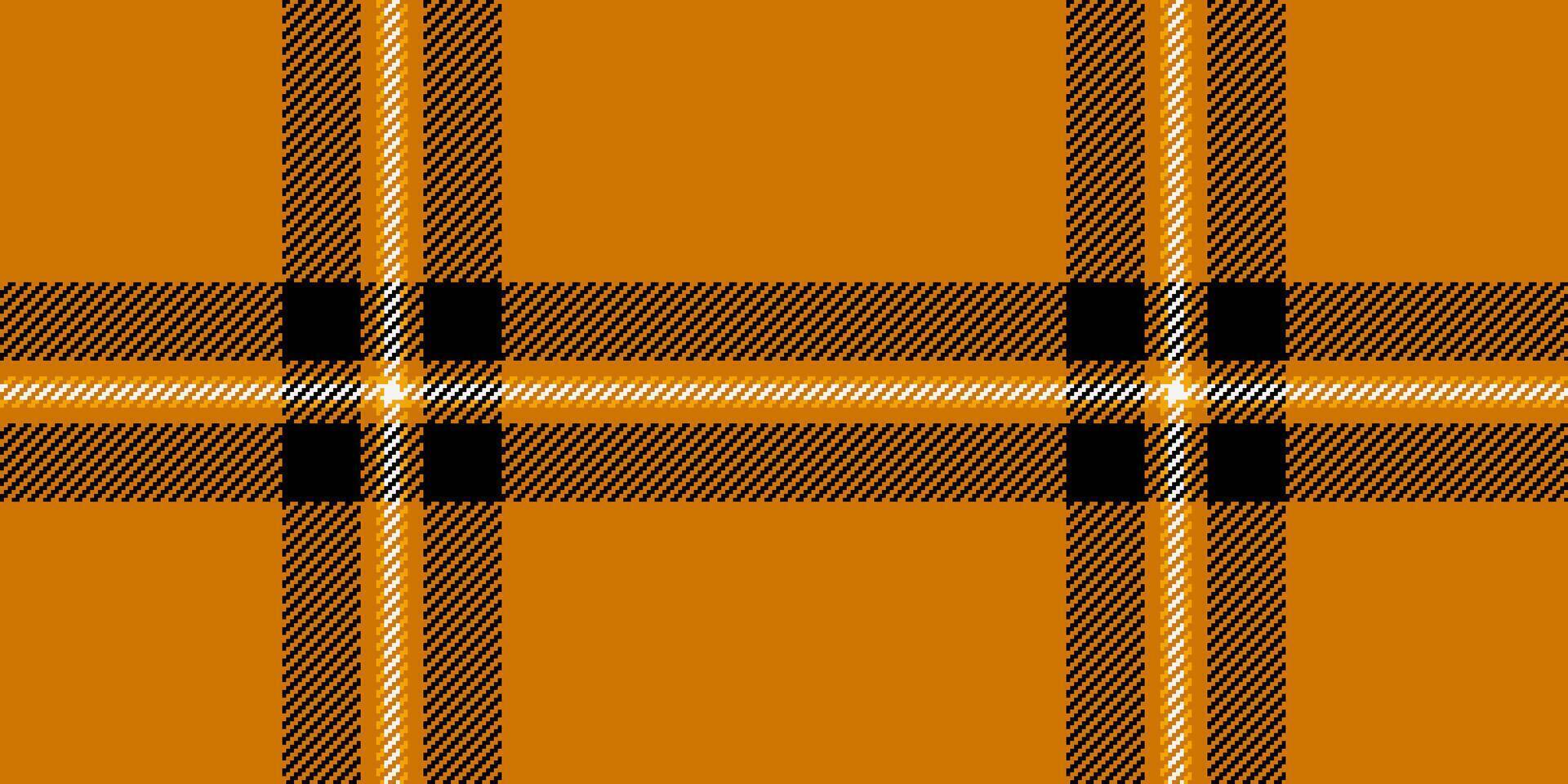 beställa textur tyg textil, dekorativ vektor tartan mönster. linjär bakgrund kolla upp sömlös pläd i orange och svart färger.