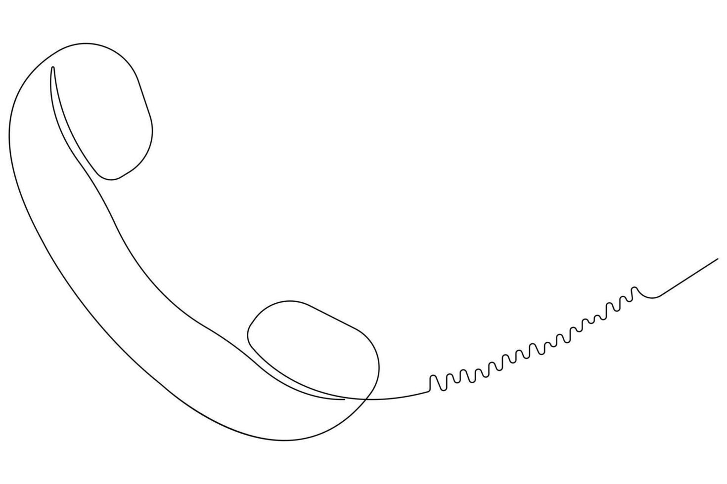 alt Telefon kontinuierlich einer Linie Kunst Zeichnung von Gliederung Vektor Illustration Design