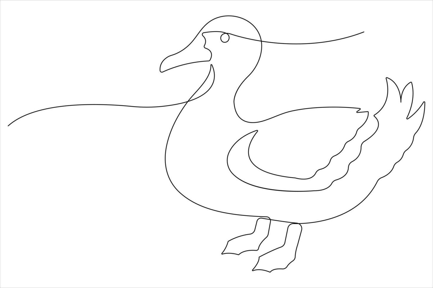 kontinuerlig enda linje konst teckning av sällskapsdjur djur- Anka begrepp översikt vektor illustration