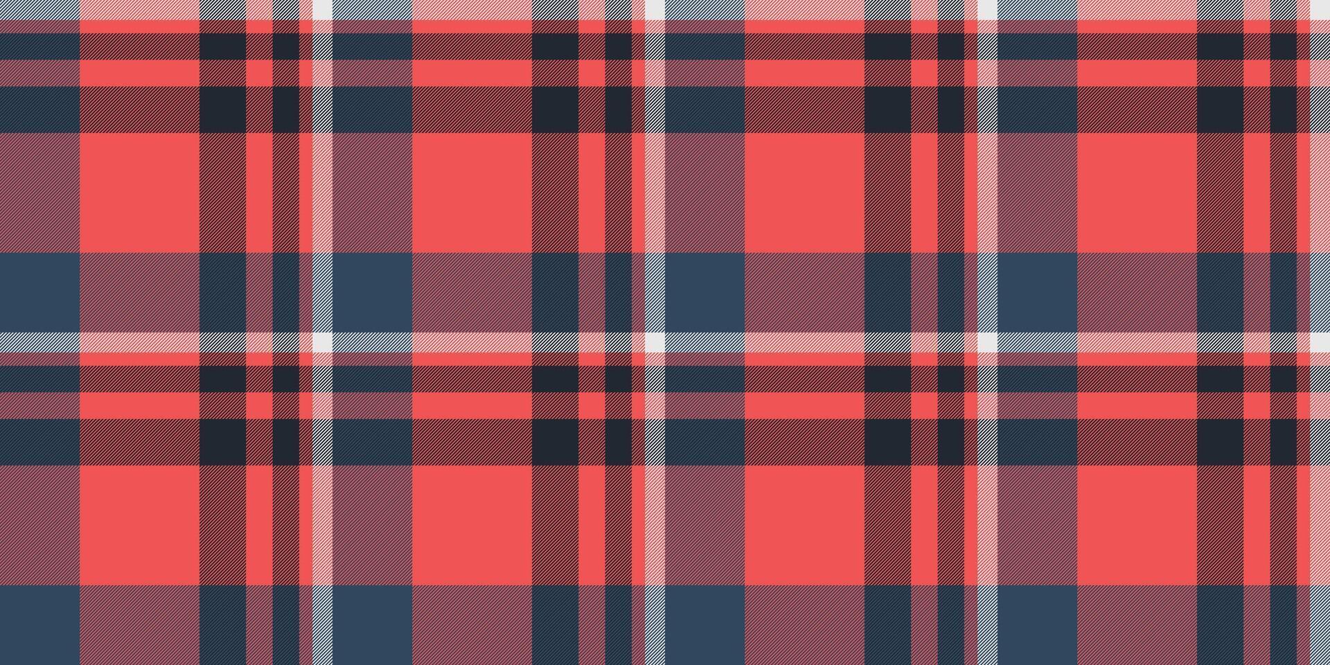 ha på sig sömlös tartan mönster, tillverkning kolla upp tyg textil. rutig bakgrund vektor pläd textur i röd och cyan färger.