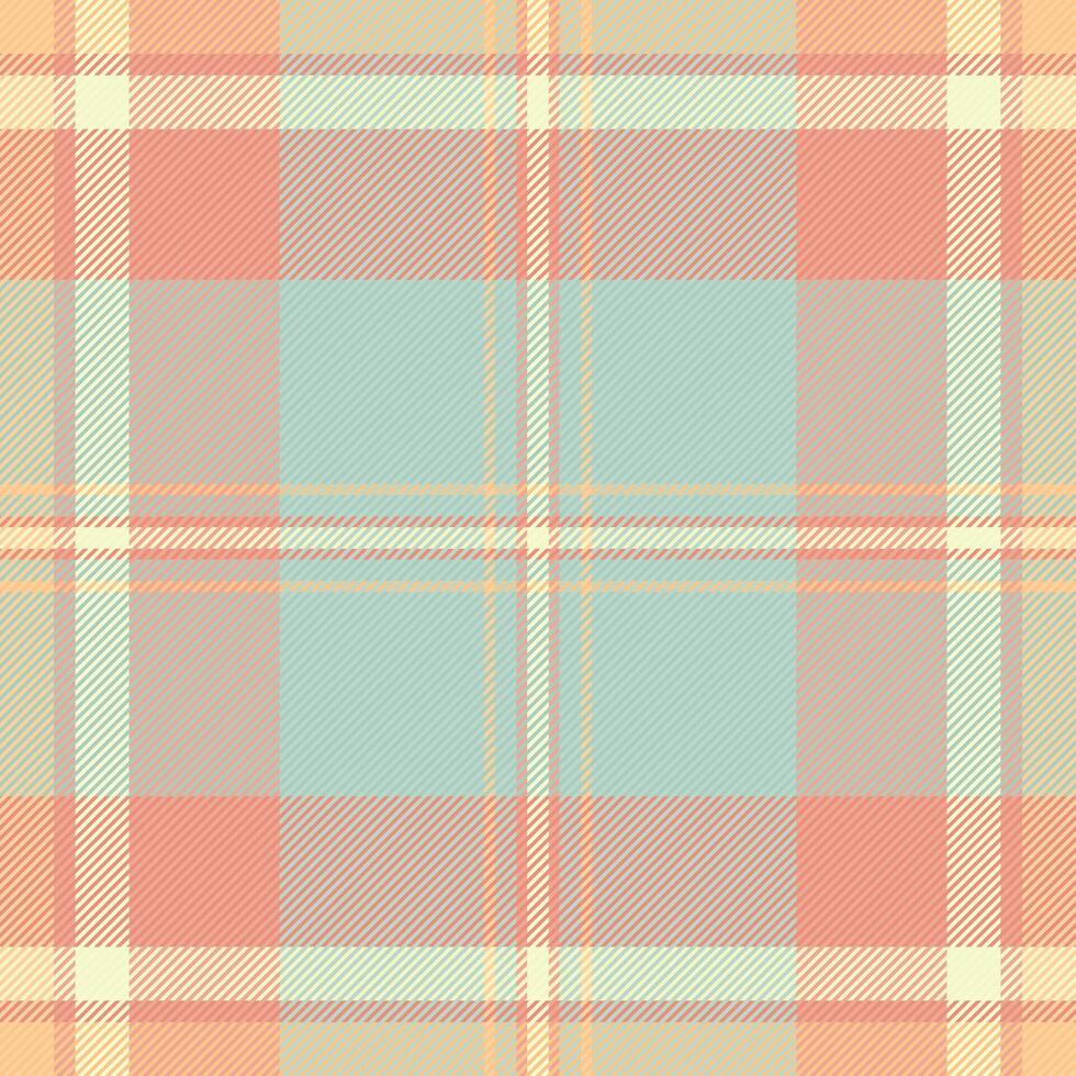 Kontur Vektor Stoff nahtlos, 1950er Jahre Textil- Hintergrund Muster. einfach prüfen Textur Plaid Tartan im Licht und rot Farben.