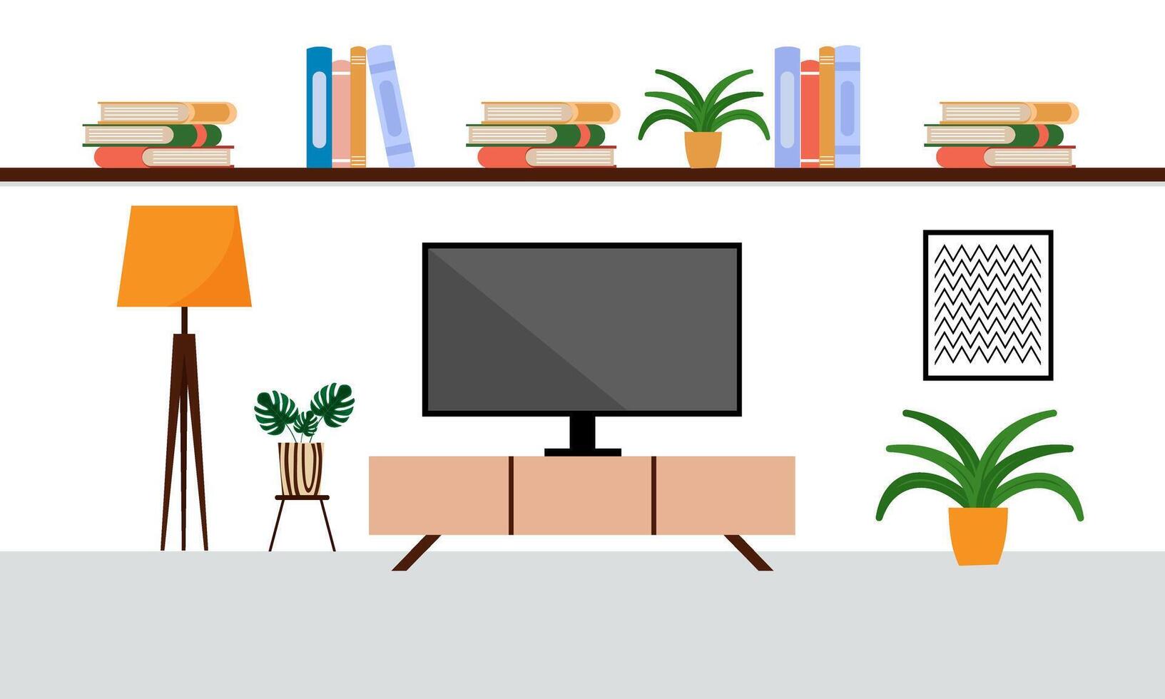 Silhouette von Fernseher Zimmer Illustration Vektor