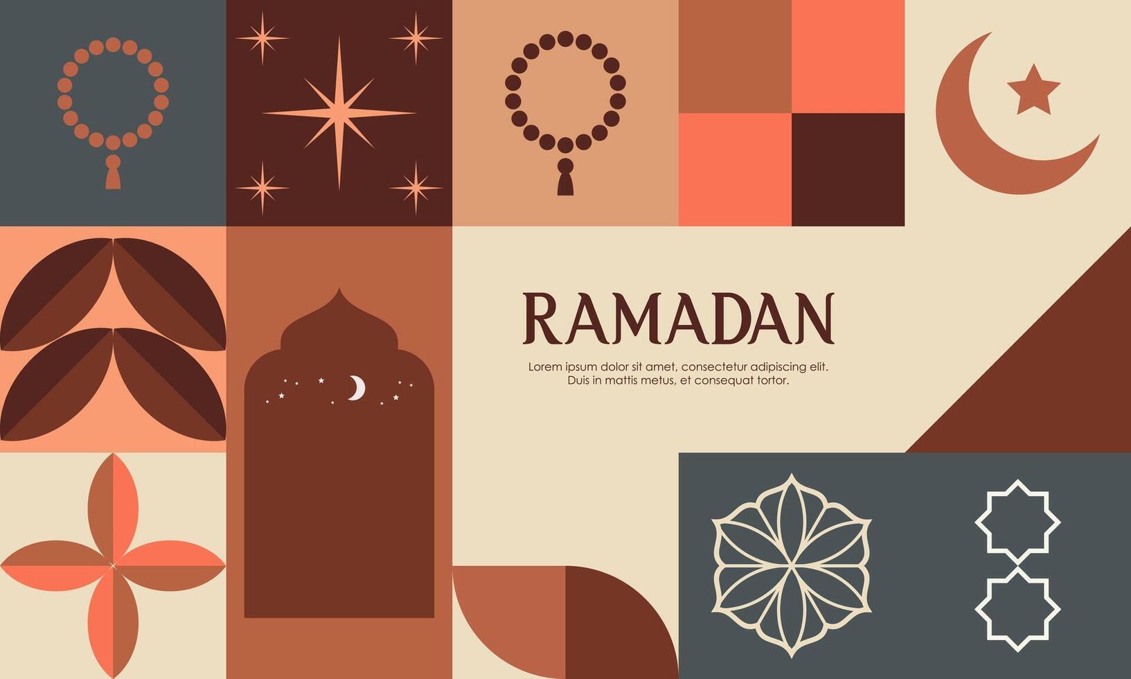 ramadan kareem. islamic hälsning kort mall med ramadan för tapet design vektor