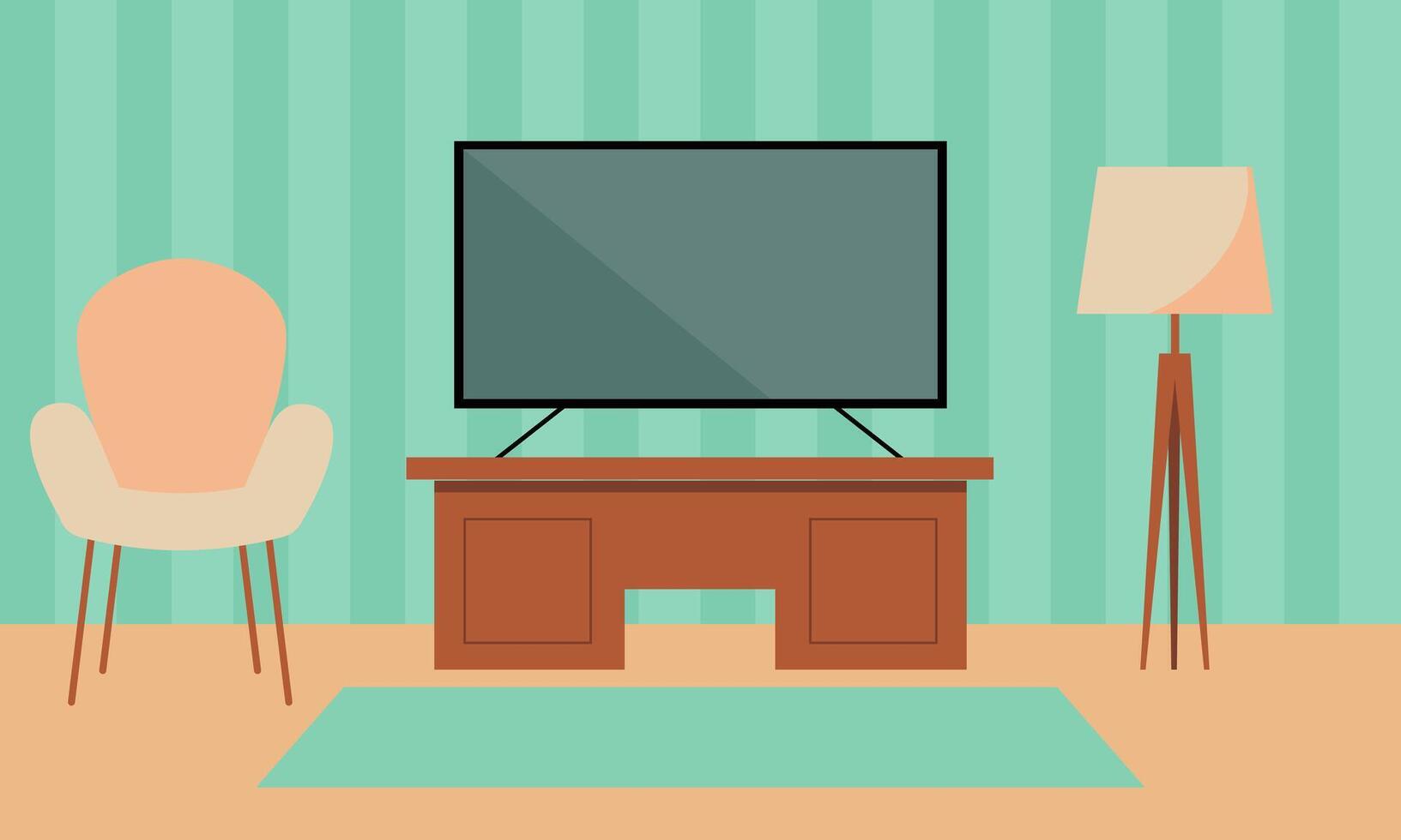 Silhouette von Fernseher Zimmer Illustration Vektor