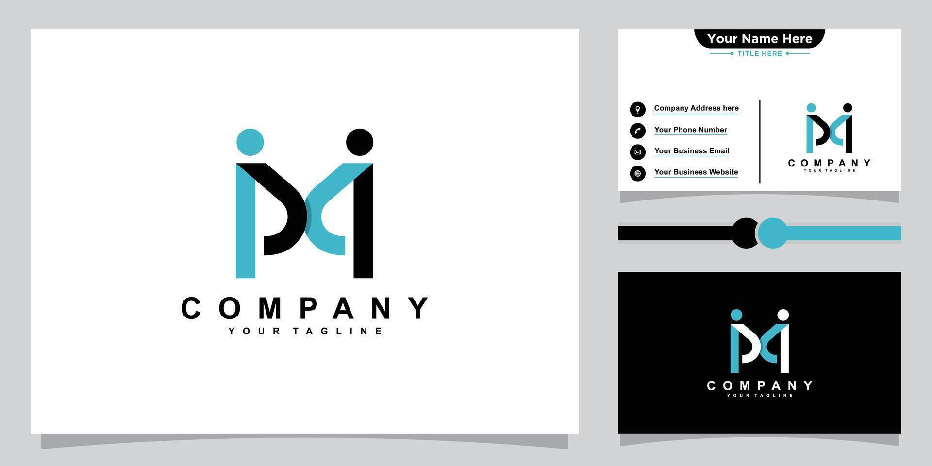 m Brief Initiale Logo Design Vektor Vorlage