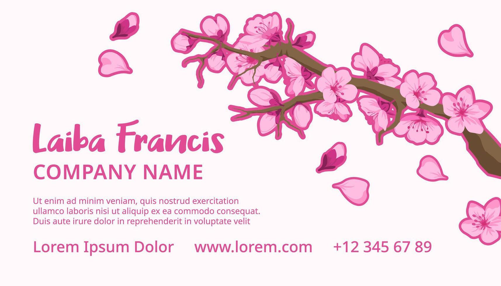 elegant feminin företag kort med företag namn vektor
